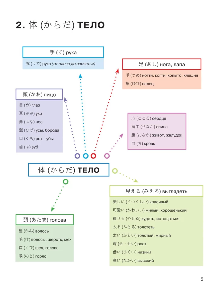 Японский в схемах-паутинках. Уровни JLPT N5-N4