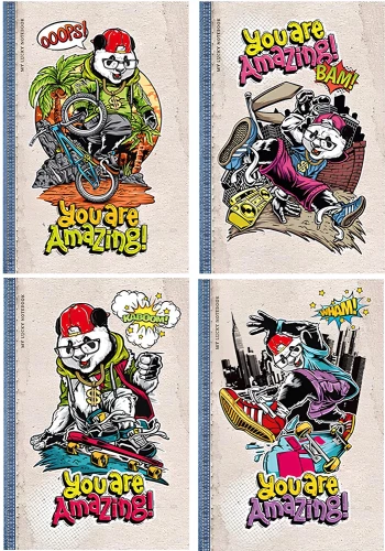 Bloknotu - Panda, 64 lapas, sortimentā