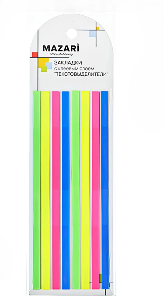 Zestaw zakładek - zakreślaczy z klejącym brzegiem