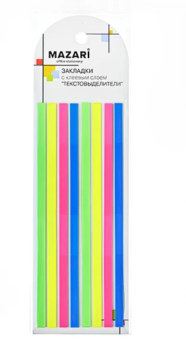 Grāmatu atzīmju - teksta izcēlāju komplekts ar līmējošu malu