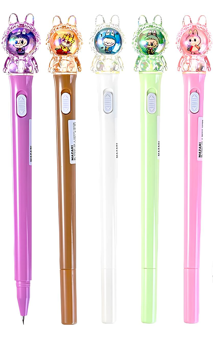 Ручка шариковая с подсветкой - Зубастик, синяя, в ассортименте