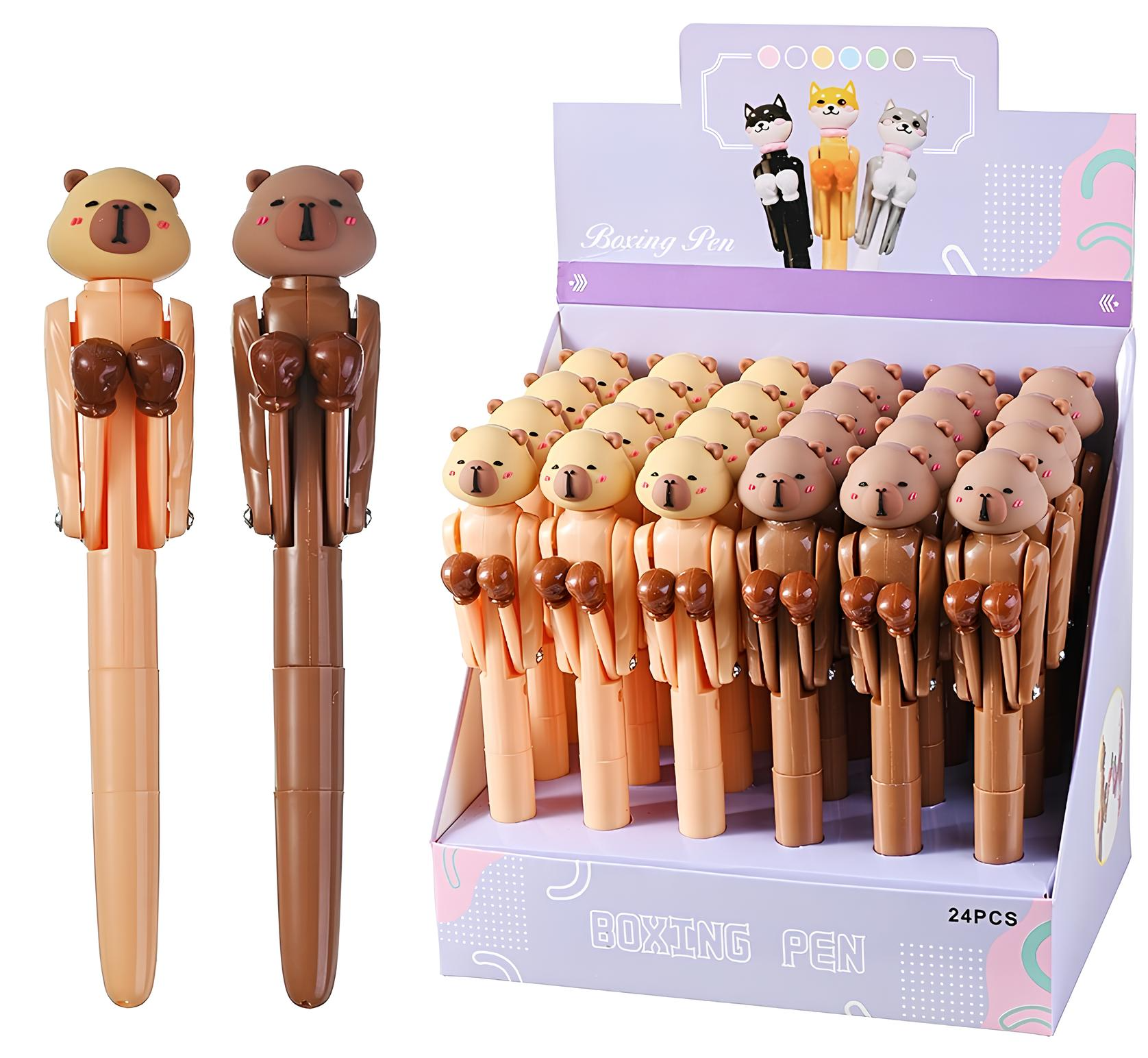 Ручка шариковая - Boxing capybara, синяя, в ассортименте