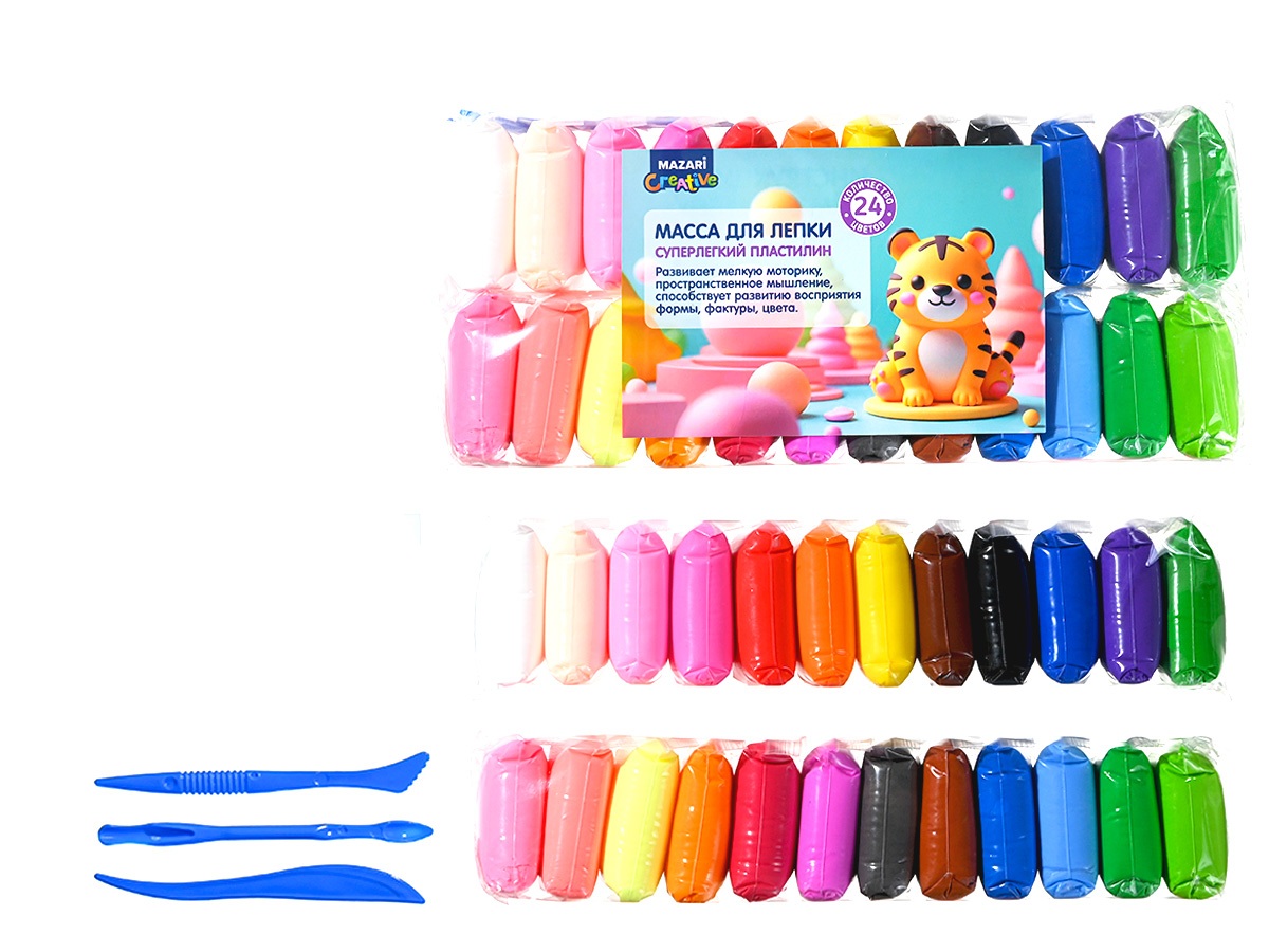 Superlengvas plastilinas, 24 spalvos