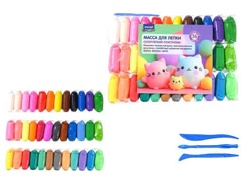 Суперлёгкий пластилин, 36 цветов