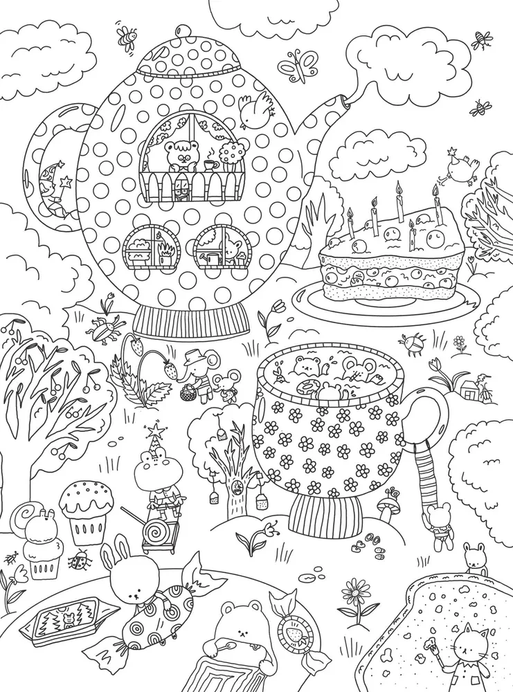 Охота за сокровищами в волшебном парке. Раскраска с заданиями