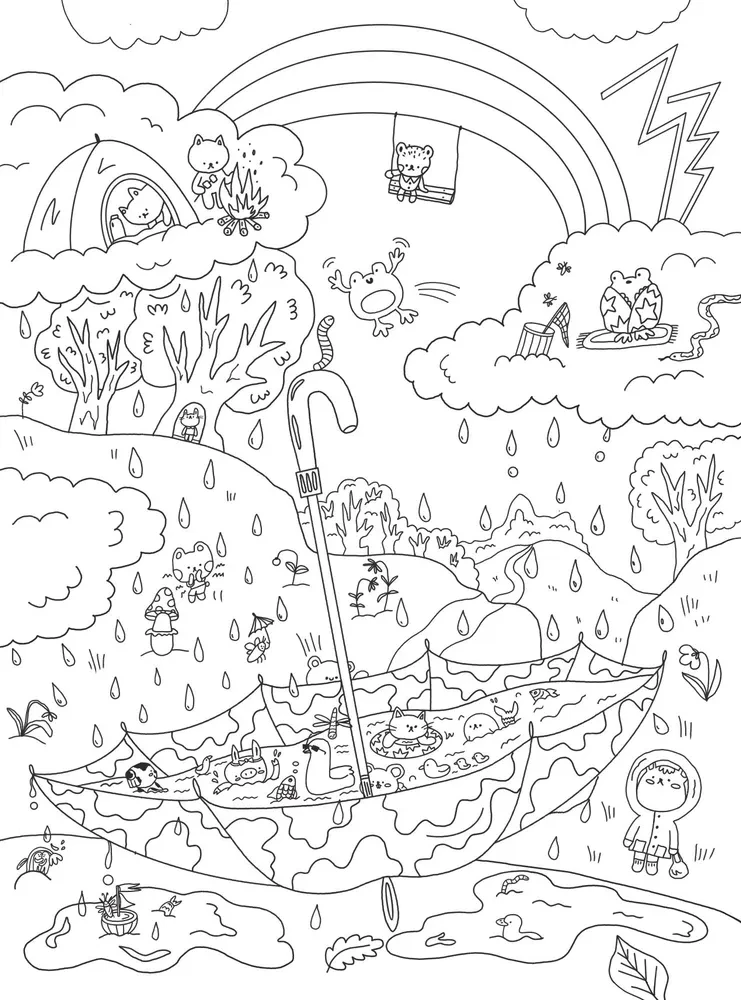 Охота за сокровищами в волшебном парке. Раскраска с заданиями