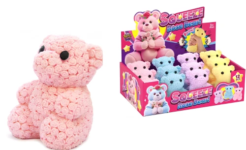 Stressabbau-Spielzeug - Rosenbär, in verschiedenen Ausführungen
