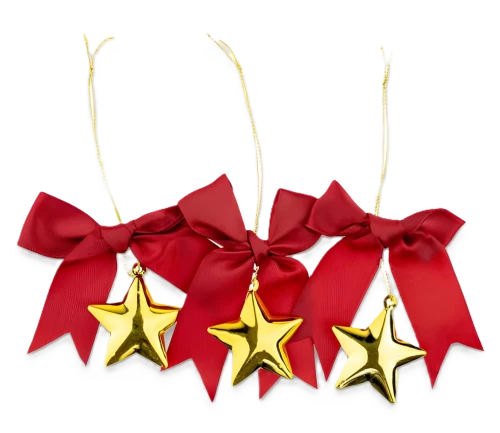 Weihnachtsschmuck - Sterne mit Schleife