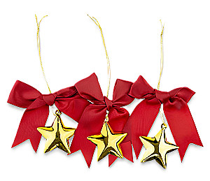 Weihnachtsschmuck - Sterne mit Schleife