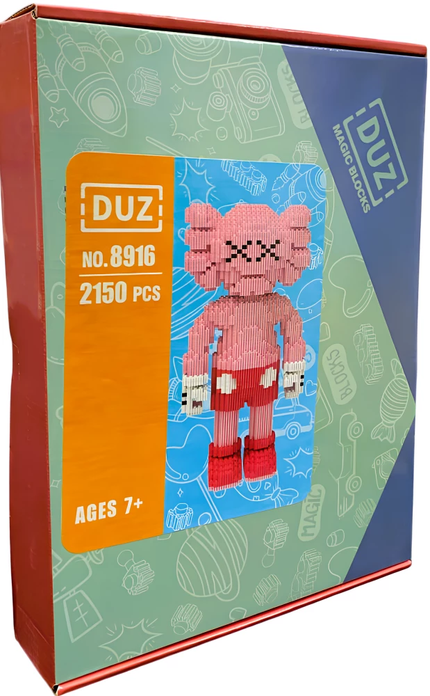 Конструктор 3D - Duz. Magic blocks, розовый медведь