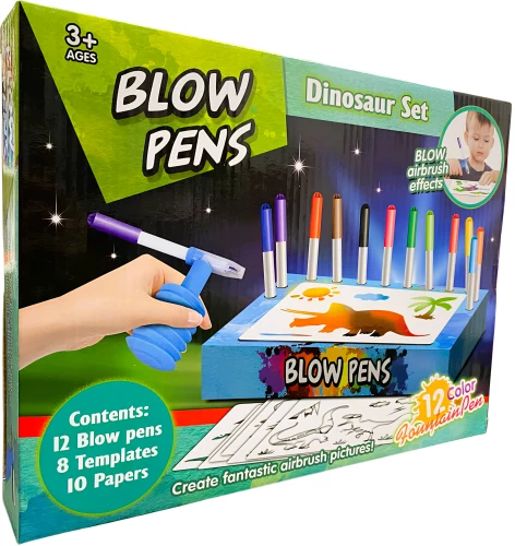 Zestaw kreatywny - Blow pens. Zestaw dinozaurów