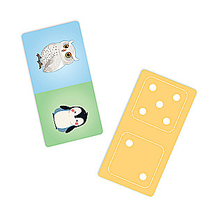 Domino w plastikowym pudełku. Czyj maluch? 28 dwustronnych pionków