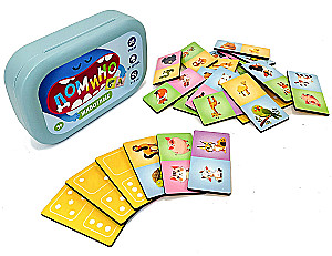 Domino w plastikowym pudełku. Zwierzęta. 28 dwustronnych elementów