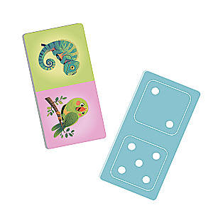 Domino w plastikowym pudełku. Zwierzęta. 28 dwustronnych elementów