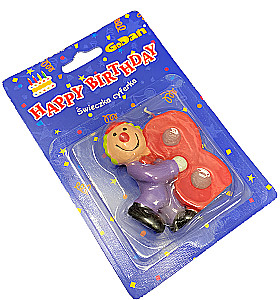 Cake Candle - Clown, Number 8
