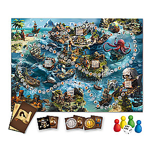 Gra planszowa w pudełku z kartami. Tajemnica pirackiego skarbu