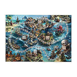 Gra planszowa w pudełku z kartami. Tajemnica pirackiego skarbu