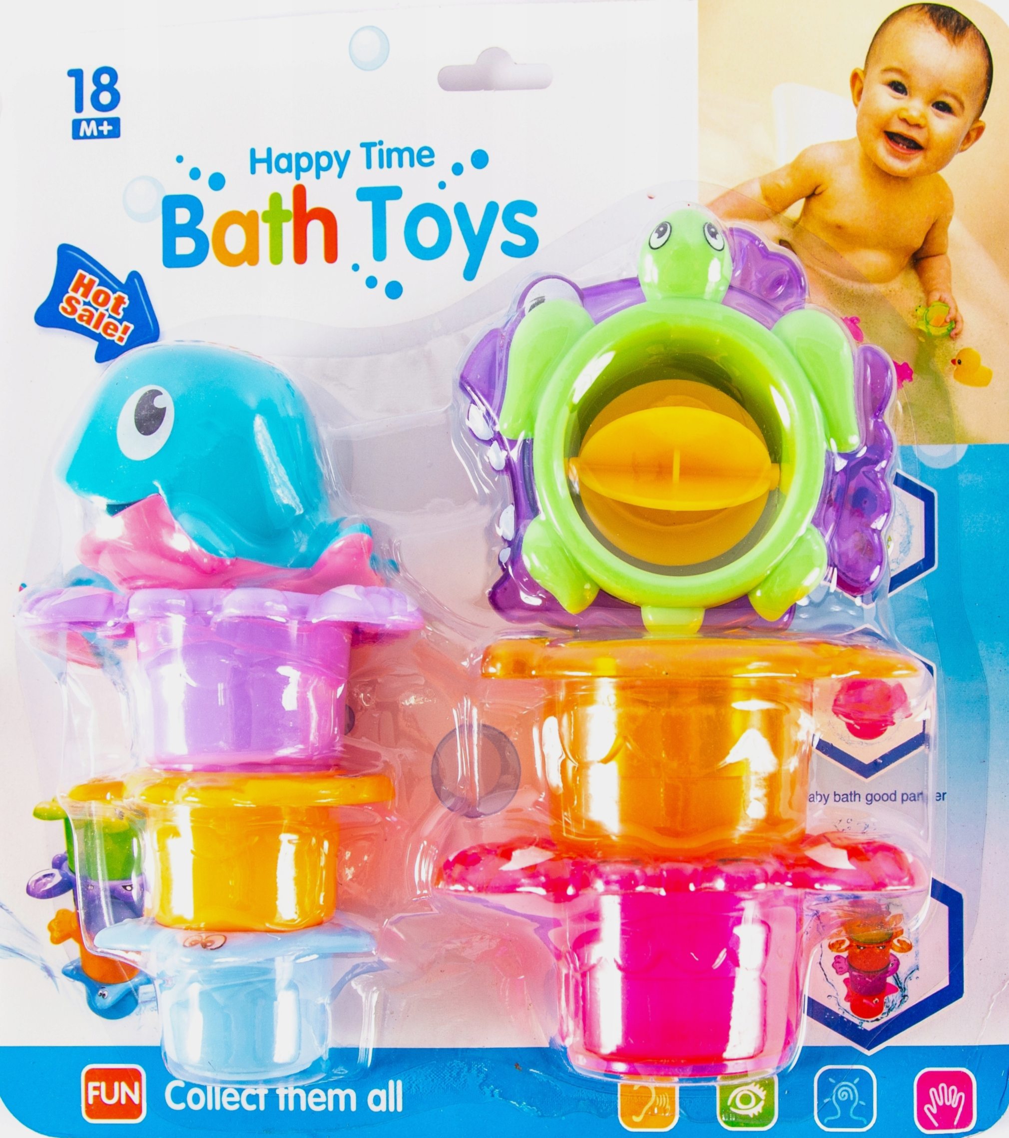Set of Colorful Bath Toys