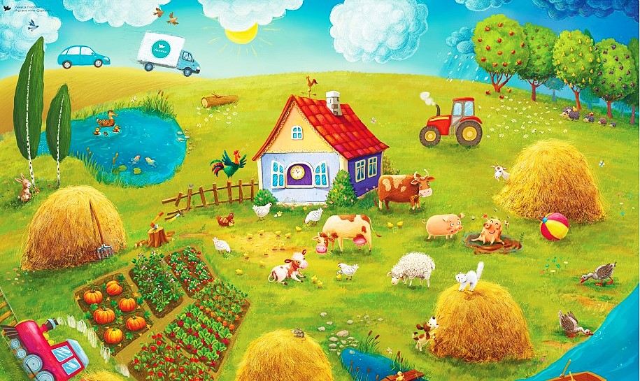 Spēļu divpusējais paklājs runas attīstībai. Ciema/Pilsētas