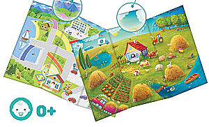 Игровой двусторонний коврик для развития речи. Деревня/Город