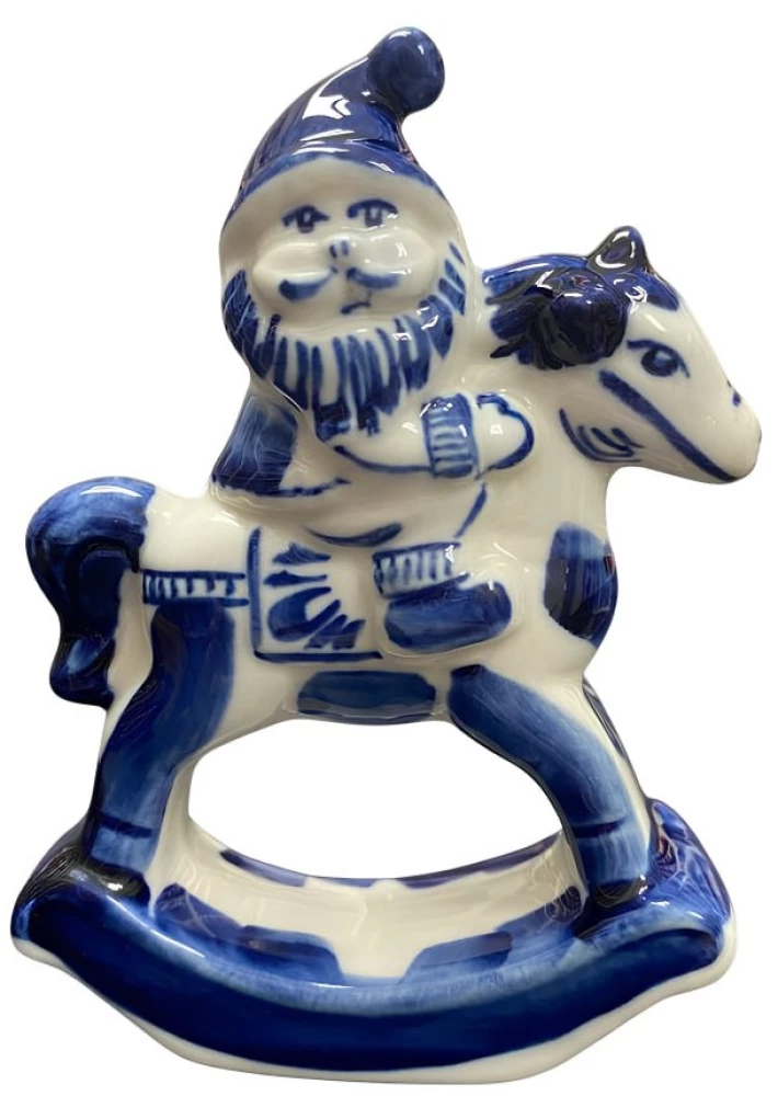 Figūrėlė - Senis Šalčys ant arkliuko, gželis