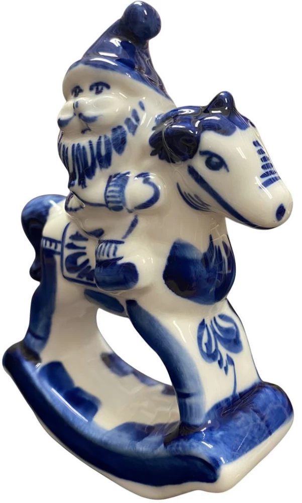 Figūrėlė - Senis Šalčys ant arkliuko, gželis