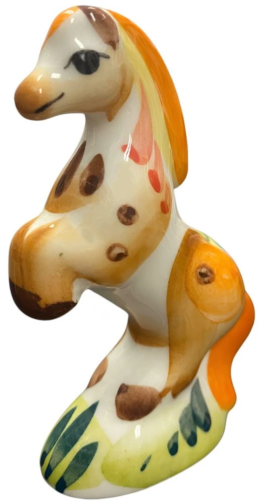 Figūrėlė - Arklys ant stulpų, spalvota, gželis