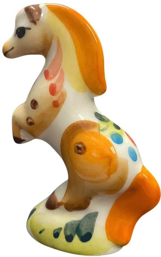 Figūrėlė - Arklys ant stulpų, spalvota, gželis