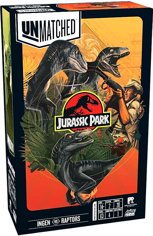 Board game - Unmatched. Jurassic Park. InGen vs Raptors + rules in Russian