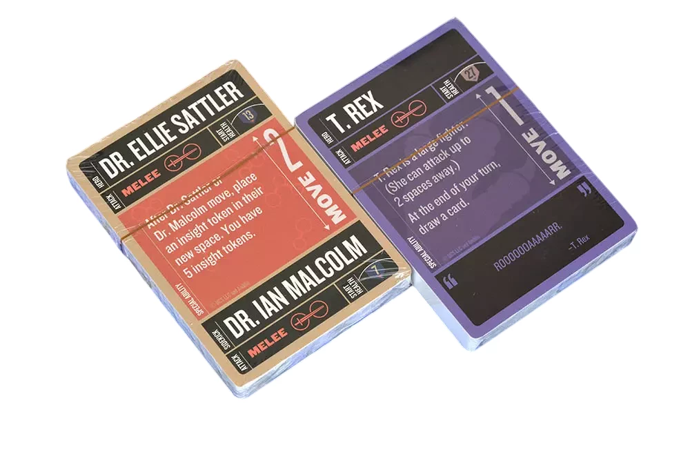 Stalo žaidimas - Unmatched. Jurassic Park. Dr. Sattler vs T. Rex + taisyklės lietuvių kalba