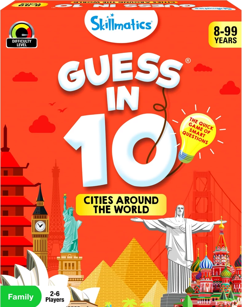 Stalo žaidimas - Atspėk per 10. Miestai aplink pasaulį (anglų kalba)