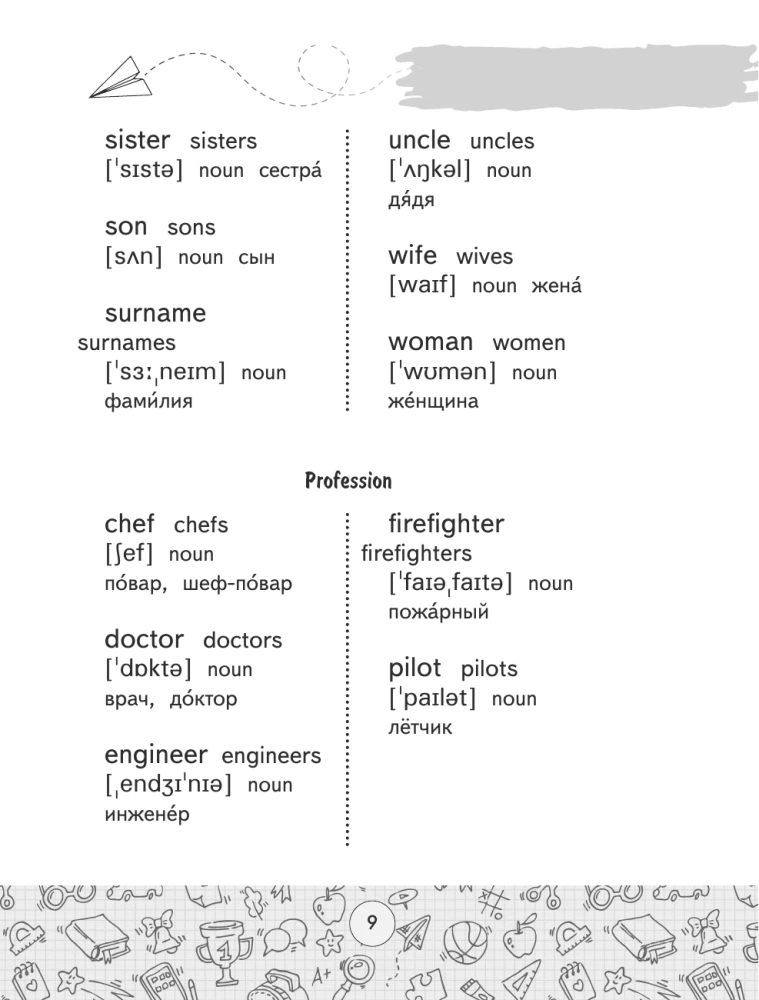 Angļu-krievu krievu-angļu vārdnīca ar divpusēju transkripciju. 2–4 klase