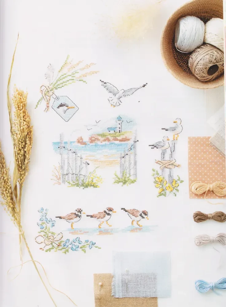 Französische Kreuzstichstickerei. Träume vom Meer von Véronique Aijner, über 20 große Muster
