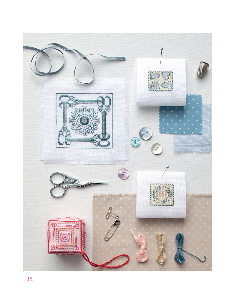 Dekorative Motive, gestickt mit Kreuzstich