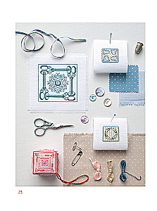 Dekorative Motive, gestickt mit Kreuzstich