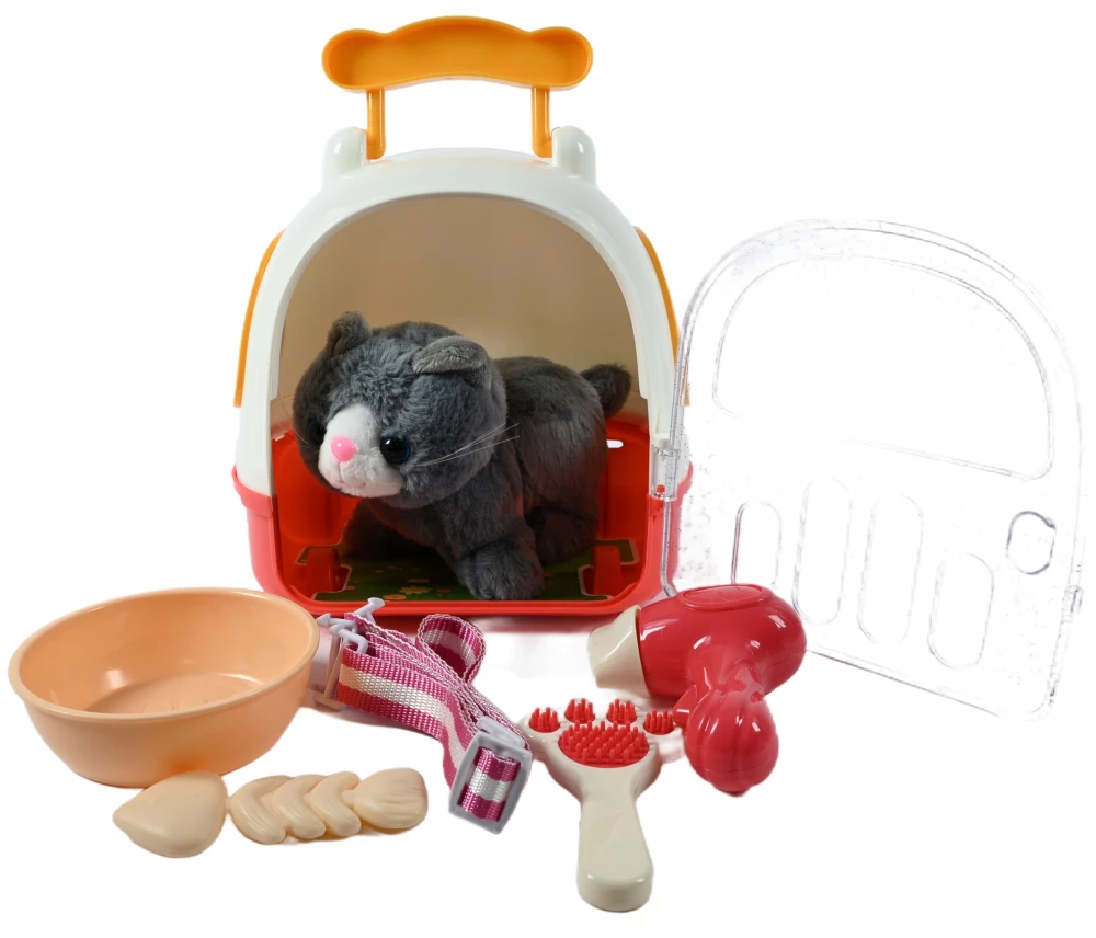 Pluszowy kotek-zabawka z przenośną torbą