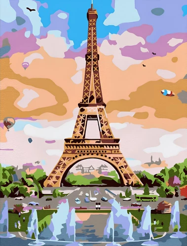 Malen nach Zahlen - Eiffelturm