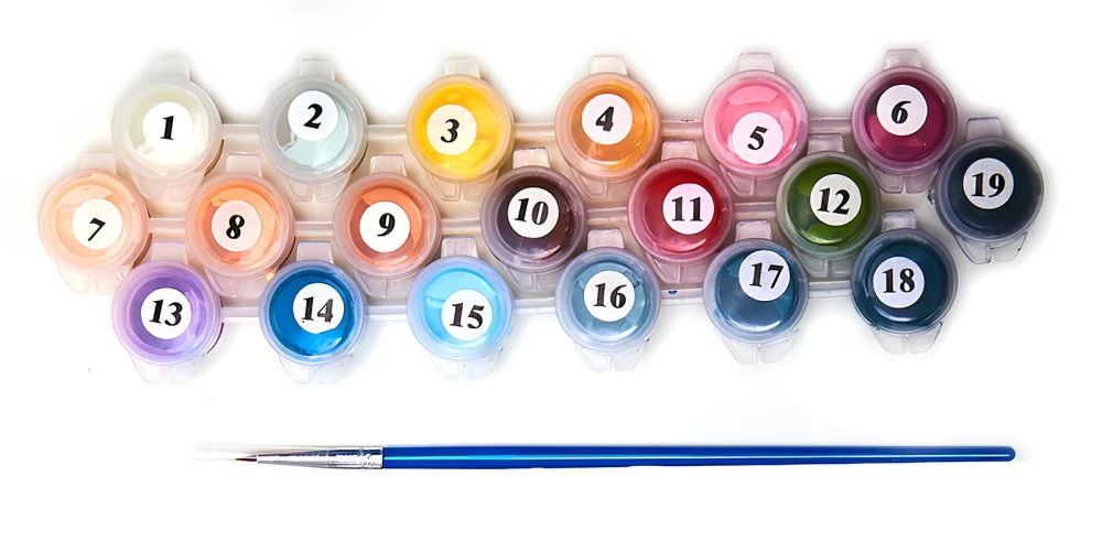 Malen nach Zahlen - Segelboot beim Sonnenuntergang