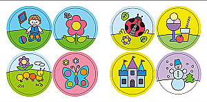 Krāsojamā grāmata mazajiem ar uzlīmēm. Pastaigā