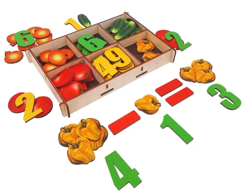 Skaičiavimo medžiaga dėžutėje - Daržovės