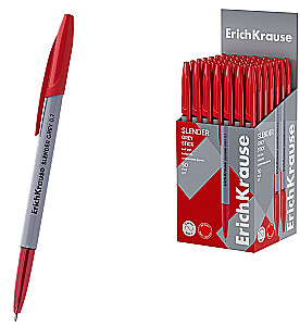 Ballpoint Pen - Slender Stick Grey, red