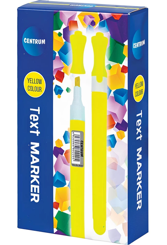 Текстовыделитель со скошенным наконечником, жёлтый