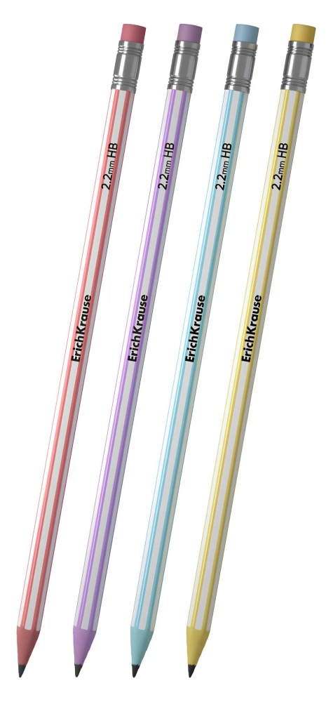 Ołówek grafitowy z gumką - Blend, sześciokątny, w asortymencie