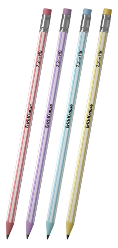 Ołówek grafitowy z gumką - Blend, sześciokątny, w asortymencie