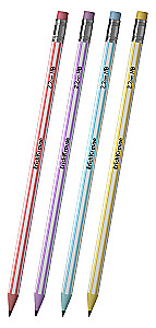 Ołówek grafitowy z gumką - Blend, sześciokątny, w asortymencie