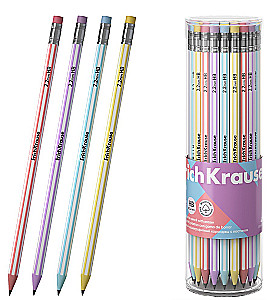 Ołówek grafitowy z gumką - Blend, sześciokątny, w asortymencie