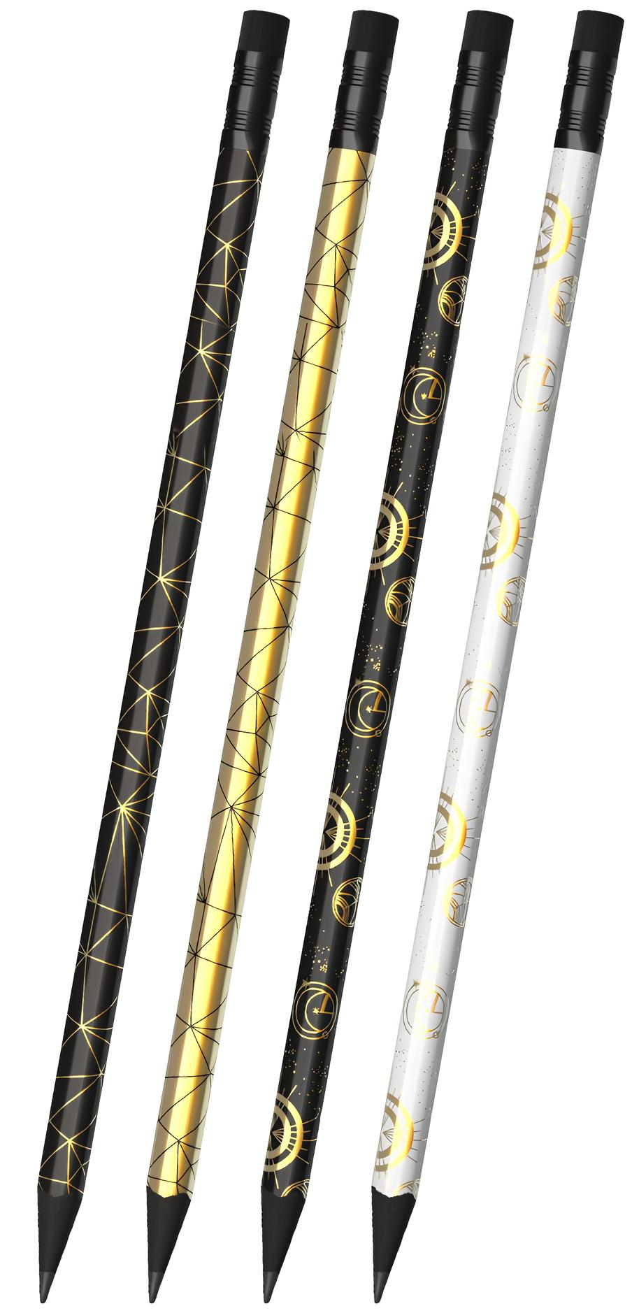 Melnais grafīta zīmulis - Magic Sky, trīsstūrveida, ar dzēšgumiju, dažādās krāsās