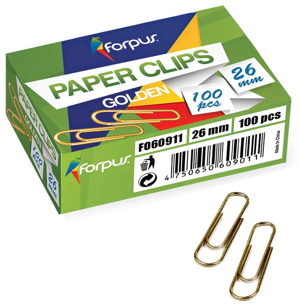 Metal Paper Clips, Gold