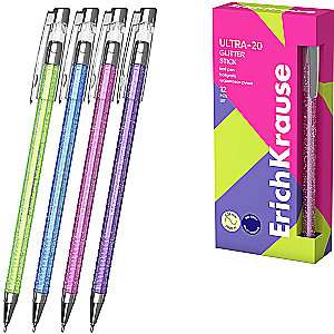 Ballpoint Pen - Stick Glitter, blue, assorted