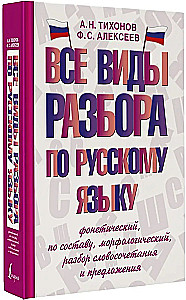 Kõik vene keele analüüsi liigid: foneetiline, koostise järgi, morfoloogiline, sõnaühendi ja lause analüüs